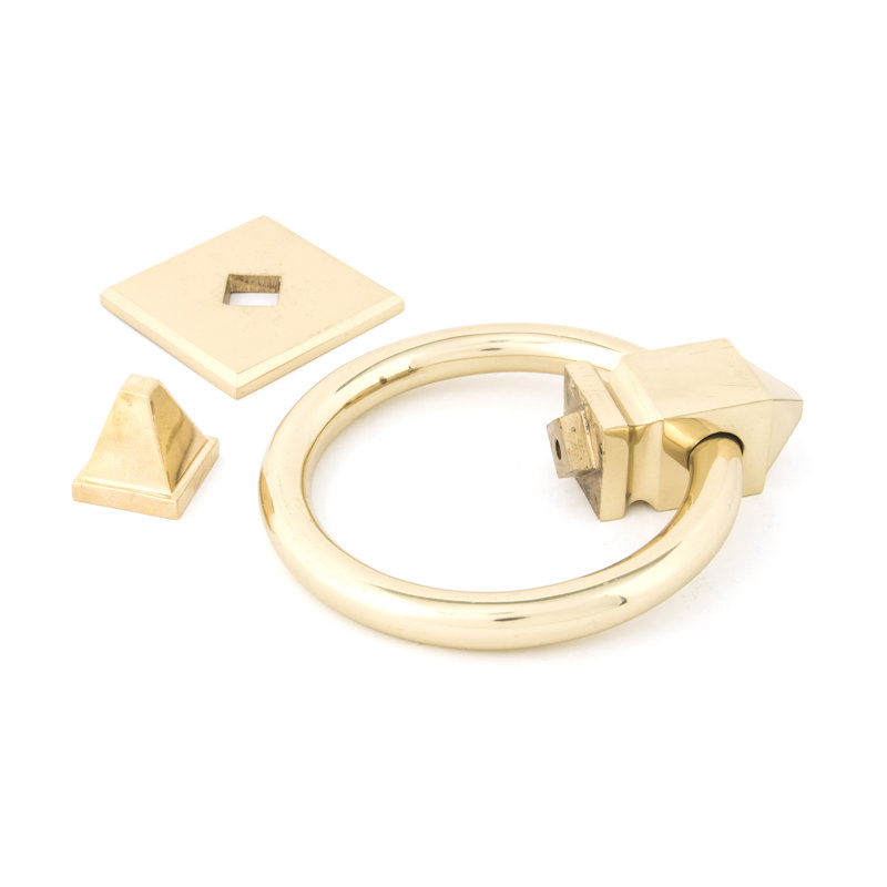 Ring Door Knocker, Polished Brass