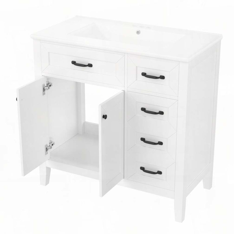 Meuble-lavabo 36 po avec lavabo, Blanc