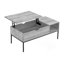 Table basse, L 42 po, rectangulaire, cocktail, plateau relevable, gris, métal, contemporain, moderne-87844862