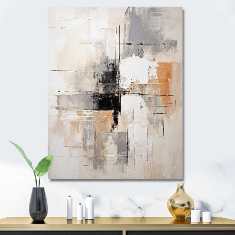 Rêves scandinaves modernes beige et jaune, art III, Toile tendue, H 20 po x l 12 po x P 1 po