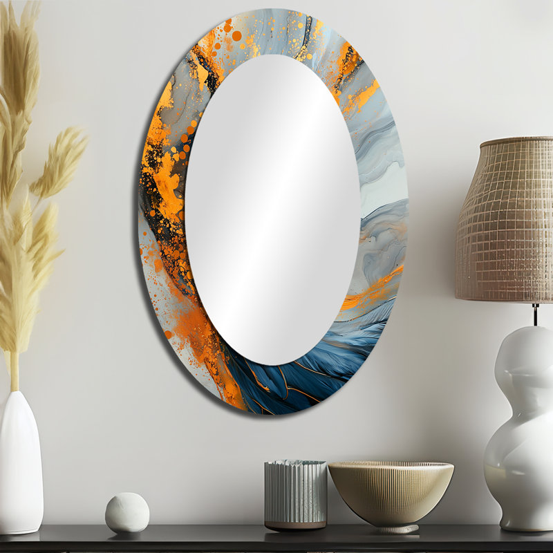 Miroir mural moderne jaune Sultans Pride, 36 po x 24 po