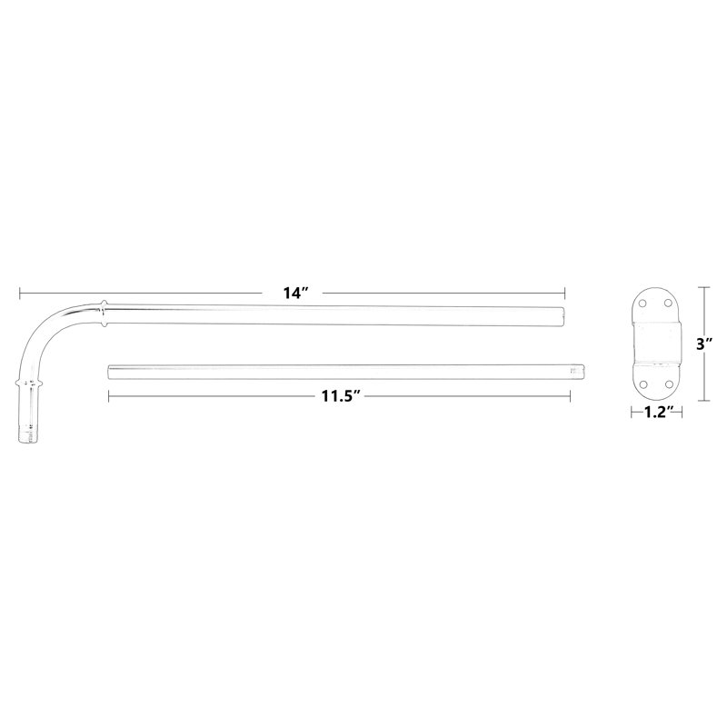 Pennie Adjustable Single Curtain Rod, Black, 0.5" H x 24" W x 0.5" D