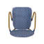 Ensemble de 2 tabourets de bar d'extérieur en osier et aluminium 29,5 po, bleu marine, imprimé bambou