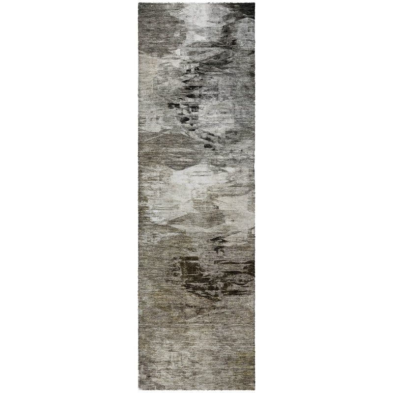 Tapis à poil long de qualité supérieure lavable à la machine ADS597, Taupe, Tapis de couloir 2 pi 3 po x 7 pi 6 po