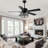 Silas 52" Reversible Crystal Caged Ceiling Fan with Light Kit and Remote-632002933