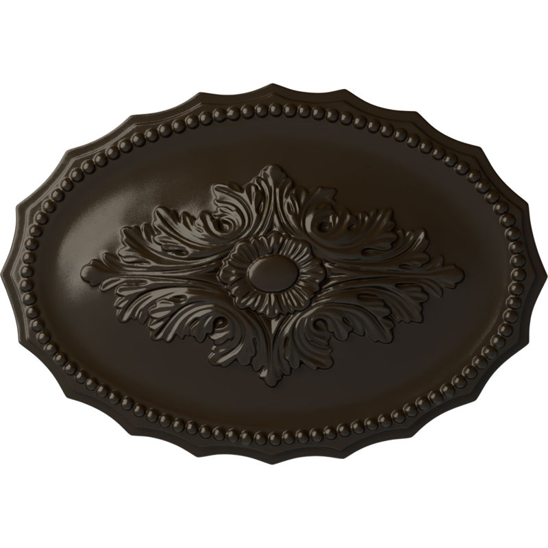 Médaillon de plafond Endurathane Oxford, l 16 7/8 po x H 11 3/4 po x P 1 1/2 po, finition de foyer en pierre peinte à la main