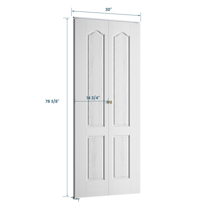 Porte pliante en bois manufacturé à 2 panneaux apprêté blanc avec ensemble de quincaillerie, 30 po x 80 po, 1