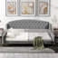 Lit de jour capitonné capitonné Modern Luxury, pleine grandeur, gris-926738095