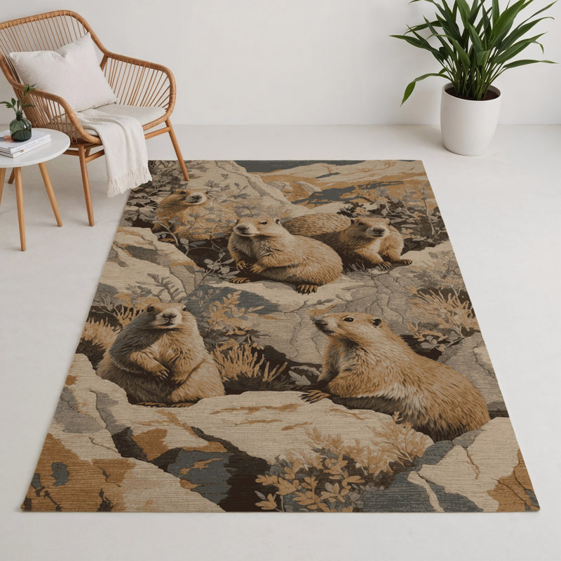 Tapis d'intérieur et d'extérieur brun Nature, Rectangulaire 3 pi x 5 pi