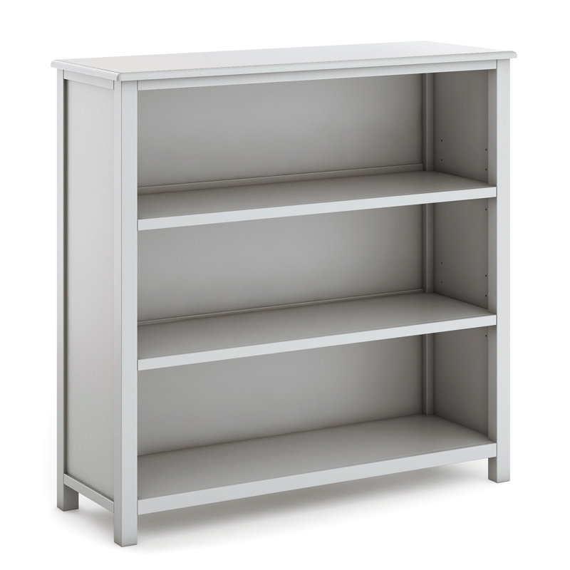 Gray Wooden Adjustable 3-Shelf Kids' Bookcase and Toy Organizer