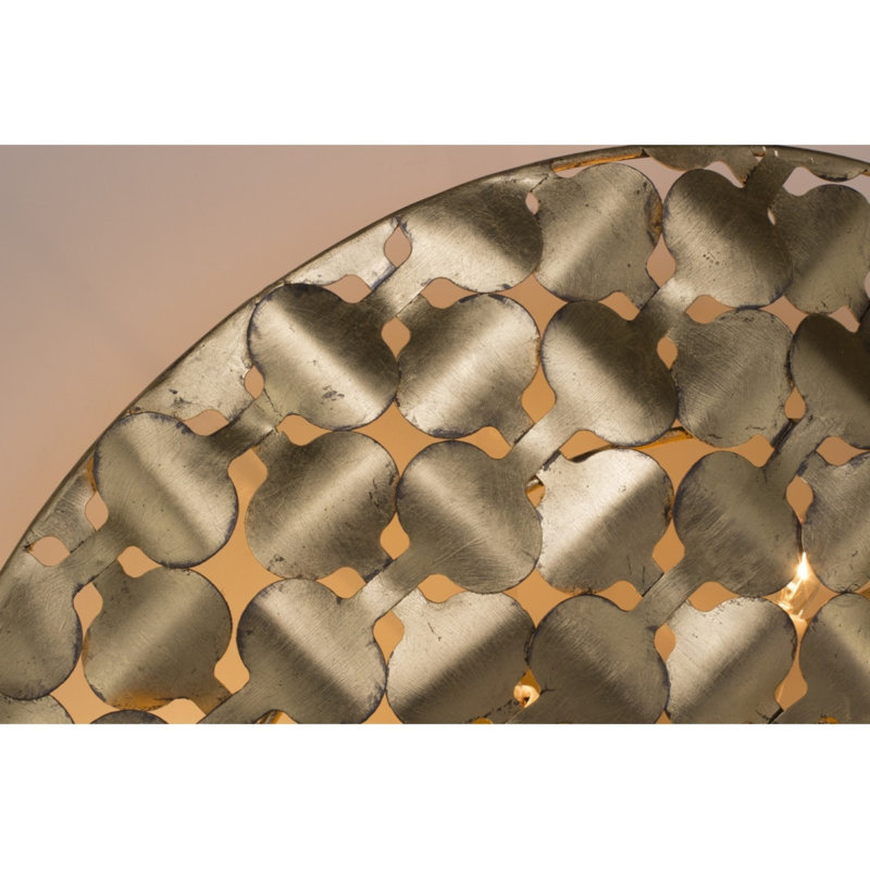 Plafonnier lustre cylindrique en cage 6 lumières, H 60 po x l 48 po x P 48 po, Laiton brossé