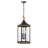 Meggett 3 Light Matte Black + Textured Gold Outdoor Pendant