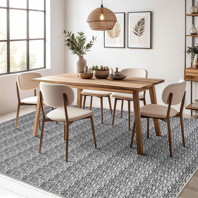 Modern Braided Printed Runner Rug Stain Resistant Carpet with Non-Slip Backing Low Pile Floor Cover Kitchen Hallway EntrywayBrown
