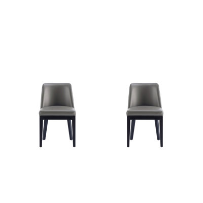 Gansevoort Modern Vegan Leather Upholstered Beech Wood Dining Parsons Chair in Graphite