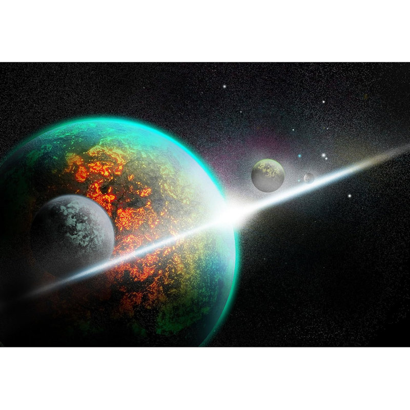 Planet In Outer Space Galaxy Border, 66" L x 96" W
