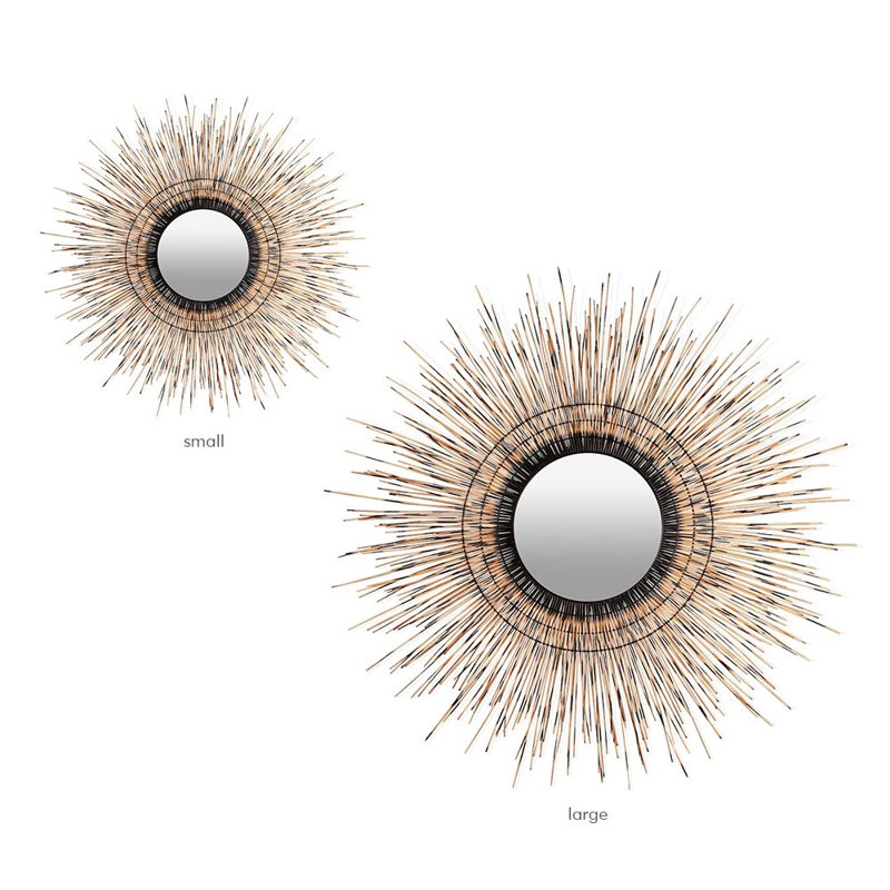 Biba Sunburst Rattan Wall Mirror, 44" H x 44" W