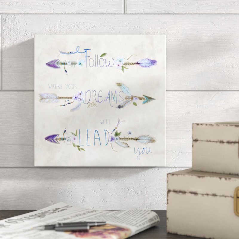 «Boho Arrow Dreams», peinture sur toile tendue, H 32 po x l 32 po x P 1,5 po