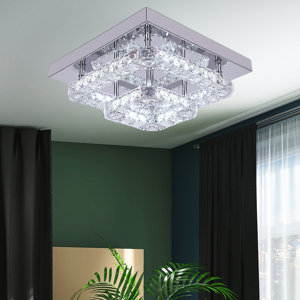 Hyundai K9 Crystal Ceiling Light LED Stainless Steel Ceiling Light,Two-Color Adjustable