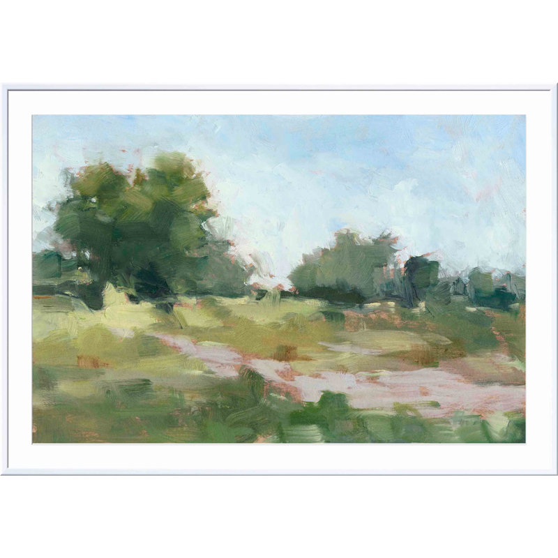 «Beaten Path I» par Ethan Harper - peinture encadrée, Blanc, H 36 po x l 36 po