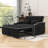 Sinclair Futon Sofa Bed with Adjustable Back, USB Charging Ports, 2 Pillows and Swivel Phone Stand-893448684