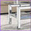Table basse de salon rectangulaire avec pieds en miroir argentés, rangement à 2 niveaux Surface en verre facile à nettoyer
