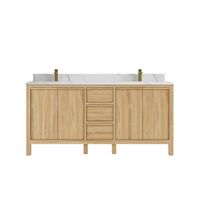 Ensemble de meuble-lavabo double 72 po Elizabeth, Quartz Calacatta Laza