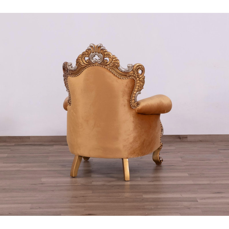 New Emperador II Armchair, Brown/Black/Dark Gold, Antique Gold