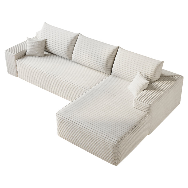 Canapé moderne avec tissu velours côtelé, Orienté à droite