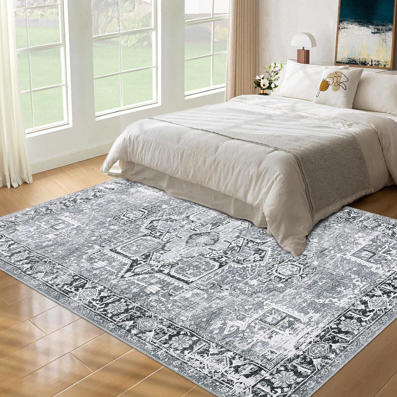 Persian Style Anti-Slip Area Rug for Living Room Bedroom and Home Decor Washable Rugs Vintage Rug for Dining Room