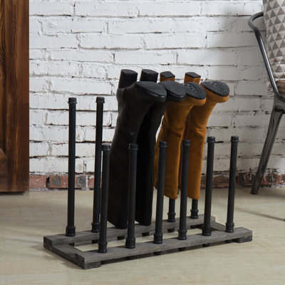 6 Pair Industrial Style Boot Storage