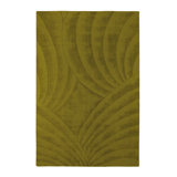 Volute Wool Abstract Area Rug in Green