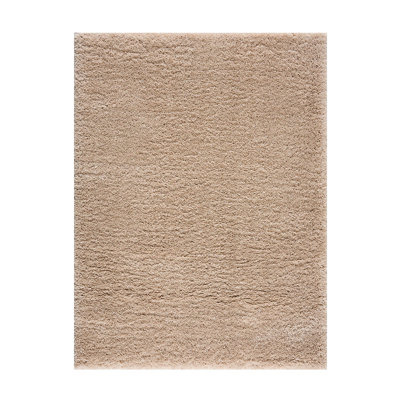 Shag Area Rug In Cream, 5X7', Super Soft For Heavy Use, Easy Clean By Vacuum Or Spot Cleaner Technique Rug, , Frequent Foot Traffic, To