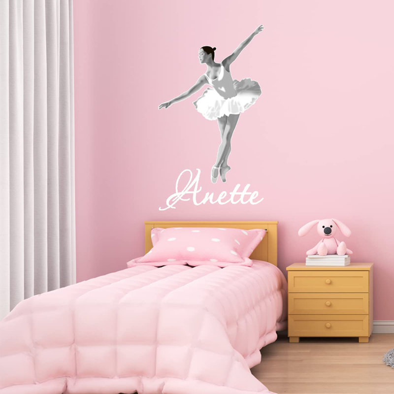 Adhésif décoratif ballerine, H 25 po x l 14 po, Blanc, Oui