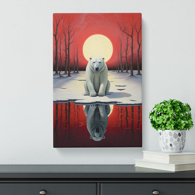 Polar Bear Surrealism - Wrapped Canvas, 50cm H x 35cm W x 3cm D