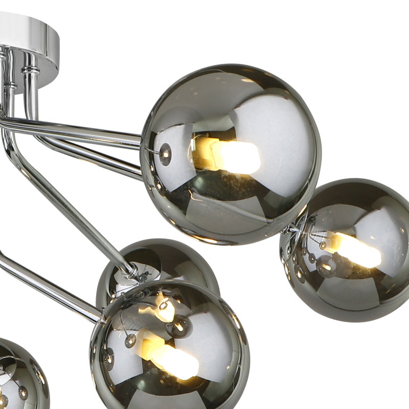 Dolores Glass Spotlight, Chrome, Smoke