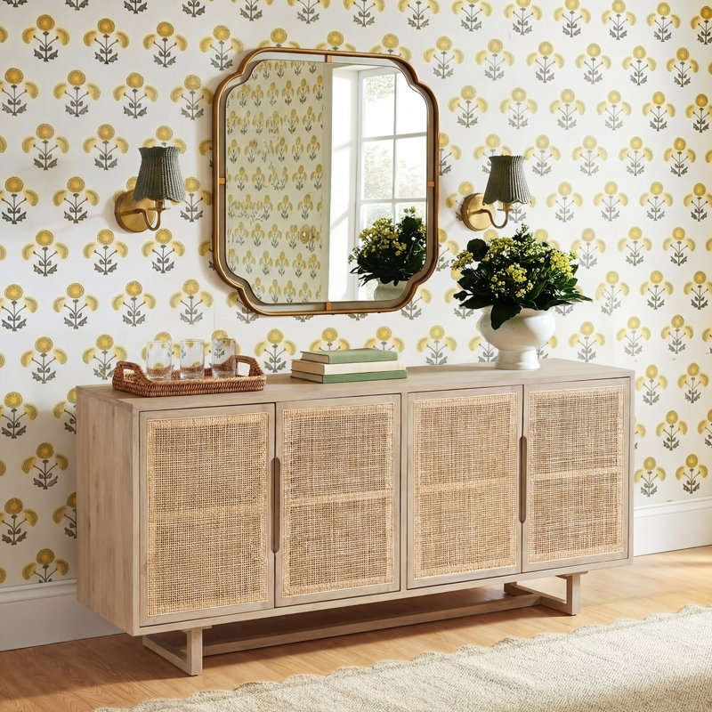Nephie 72'' Solid Wood Sideboard, White Wash