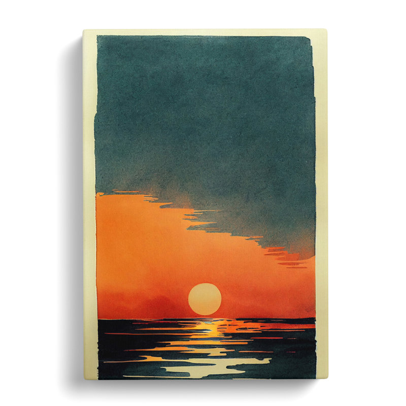 Amena Sunset Ink Wash - Wrapped Canvas, 50cm H x 35cm W