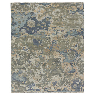 Dakarri Hand-Knotted Wool Azure Blue Area Rug