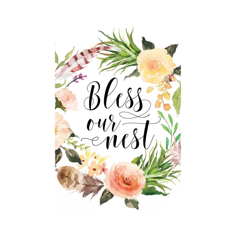 Bless Our Nest - Print on Canvas, Wrapped Canvas, 30.48 cm H x 45.72 cm W