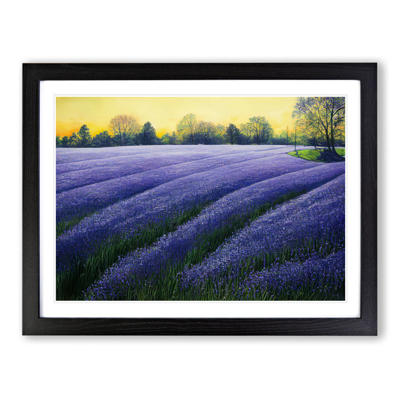 Glorious Bluebell Field - Framed Print, Black, 46cm H x 64cm W x 2cm D