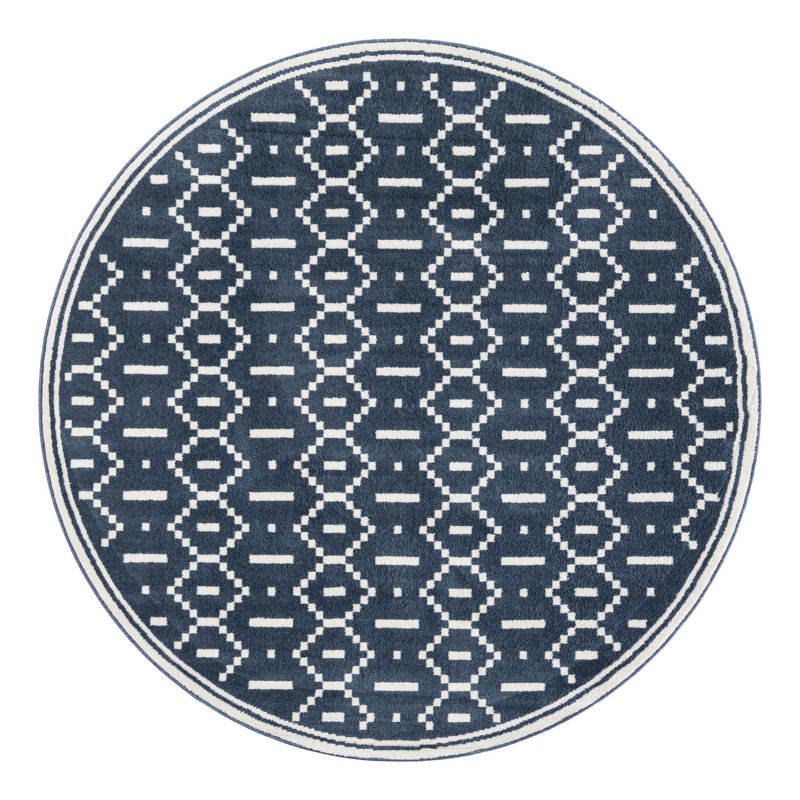 Latitude Run® Begna Nikolis Rug Blue, Round 7'10"