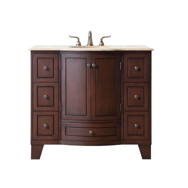 Red Barrel Studio® 40'' Single Bathroom Vanity with Marble Top | Wayfair