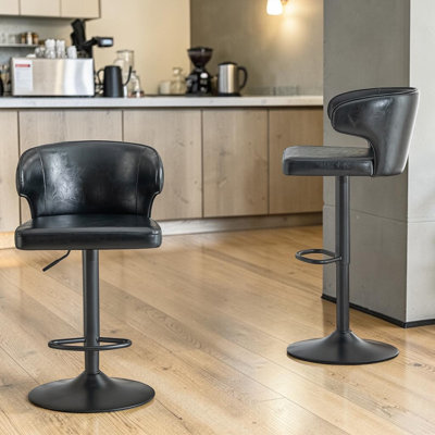 Zager Modern Height Adjustable Bar Stools with Backrest Swivel Chairs