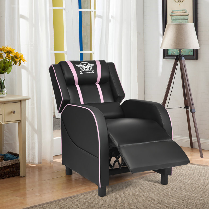 Costway Reclining Ergonomic PC & Racing Game Chair, Pink