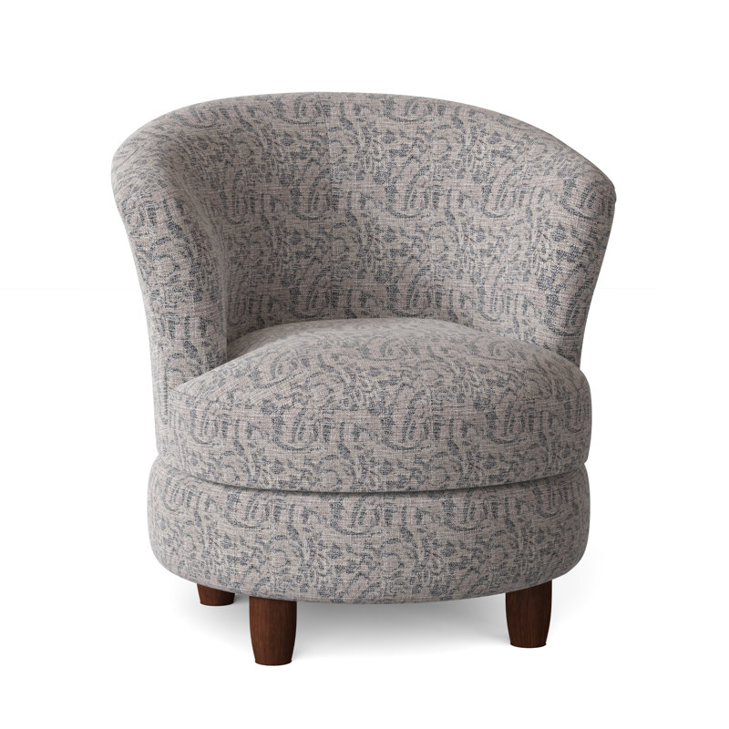 Fauteuil demi-tonneau Palmona, Tissu performance gris marbré, Espresso