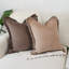 Velours taupe à franges-128725462-128725460
