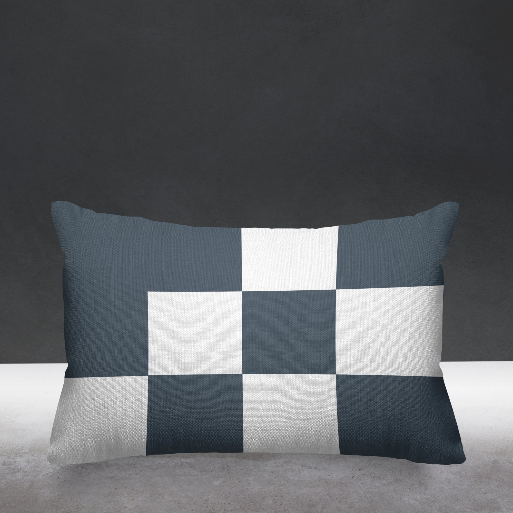 York Geometric Indoor/Outdoor Throw Pillow, Gray