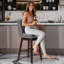 Eriqa Swivel 30.6'' Bar Stool, Blue Grey-353337458