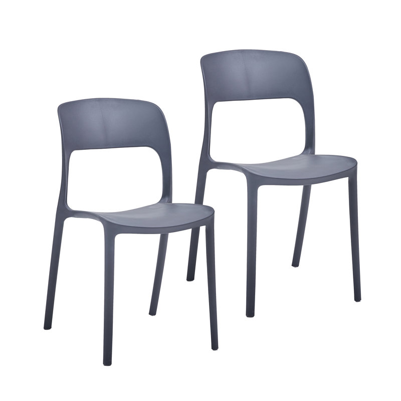 45.29cm H Stacking Side Chair, Grey