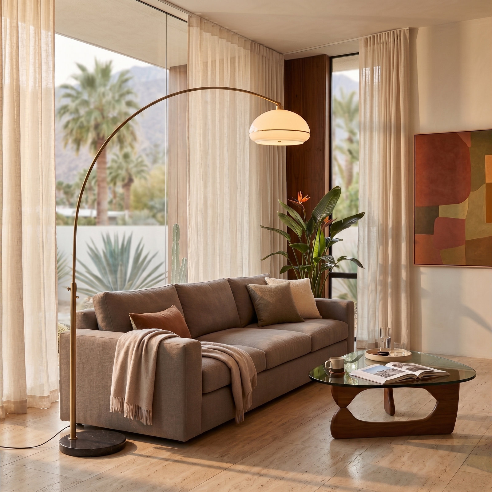 76" Marble Floor Lamp